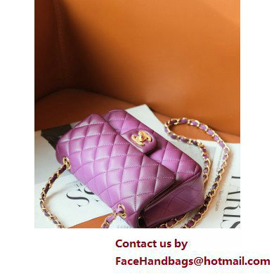 Chanel Gradient Lambskin  &  Gold-Tone Metal Small Classic Flap Handbag Purple 2025